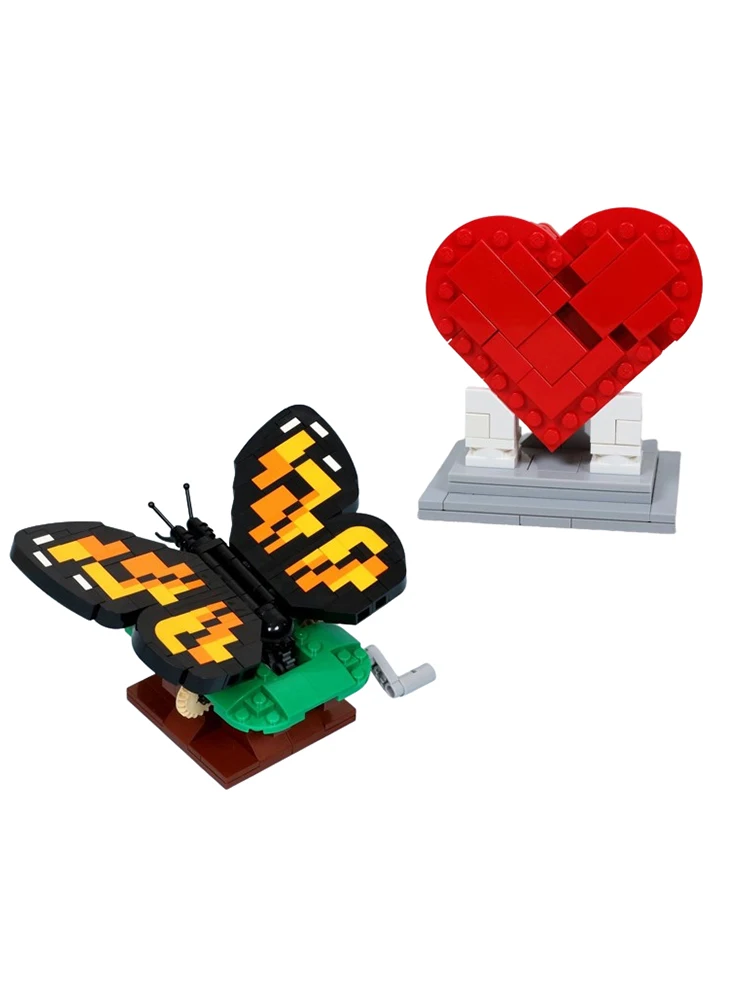 Сборные строительные блоки MOC головоломка игрушки любовь бабочки модели