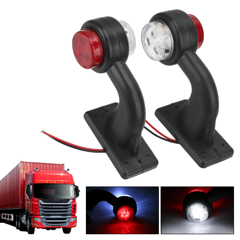 

Indicator Lamp For Trailer Truck Van Lorry 12/24V LED Side Marker Light 2Pcs/set Truck Lamp Tail Light Assembly Red White