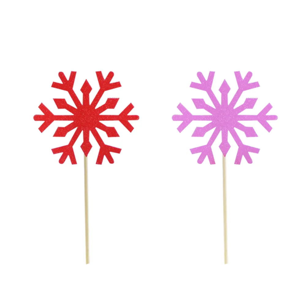 

60pcs Cake Decor Snowflake Christmas Beautiful Creative Cupcake Topper Cake Decor Cake Pick Party Supplies Dessert Pick