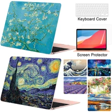 Macbook Air 케이스, M2 13 M1 Pro 13 14 M3 15 16 Mac 하드 쉘 Funda Retina A2681 A2337 A2941 A1466 Gogh 노트북 액세서리 2023