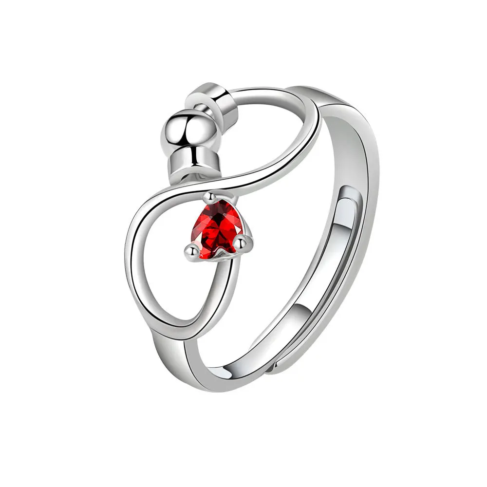 

New Ruby High-End Ladies Ring Rotary Decompress Anti-Anxiety Adjustable Everything Stylish Jewelry Ring