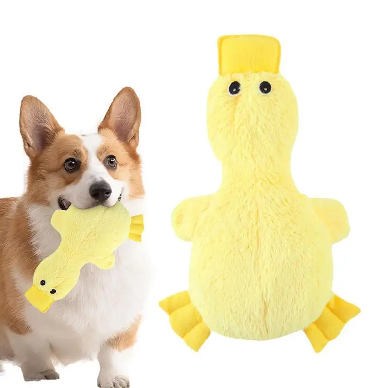 

Teething Toys For Puppies Duck Shape Chewing Plush Dog Toy With Sound Bite-Resistant Stuffed Toy For Cleaning Cute Teething Toys