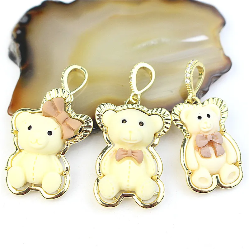 Красивые красочные аксессуары в форме медведя подвеска из полимерного материала