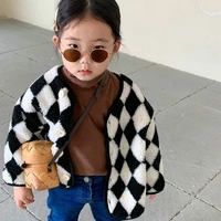 plaid cardigan button clothes children jackets coat warm autumn winter girl korea style kids girl suit outfits clothes toddler
