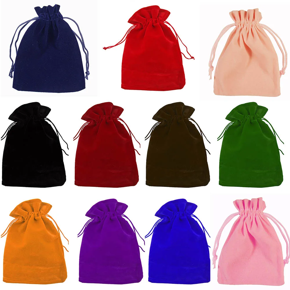 

10Pcs Velvet Jewelry Drawstring Candy Gift Bag Practical Pouches Wedding Christmas Birthday Party Favor Packaging Container