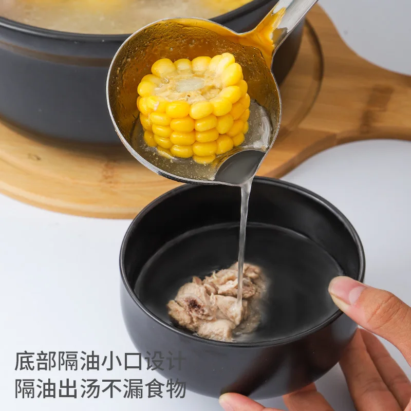 

Double-use Soup Spoon Cooking Colander Stainless Steel Long Handle Home Ladle Strainer Kitchen Porridge Scoop Tableware Tool