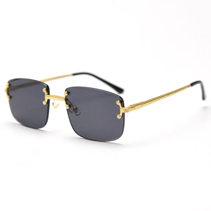 HBK Новые солнцезащитные очки без оправы квадратные мужские и женские градиентные