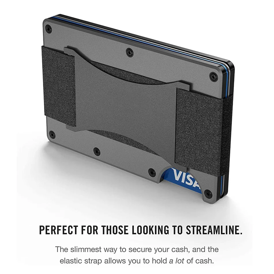 Card Holder Aluminium Case And Money Anti Theft RFID Designer Luxury For Men Porta Credencial Tarjetero Wallet Male Slim Portfel