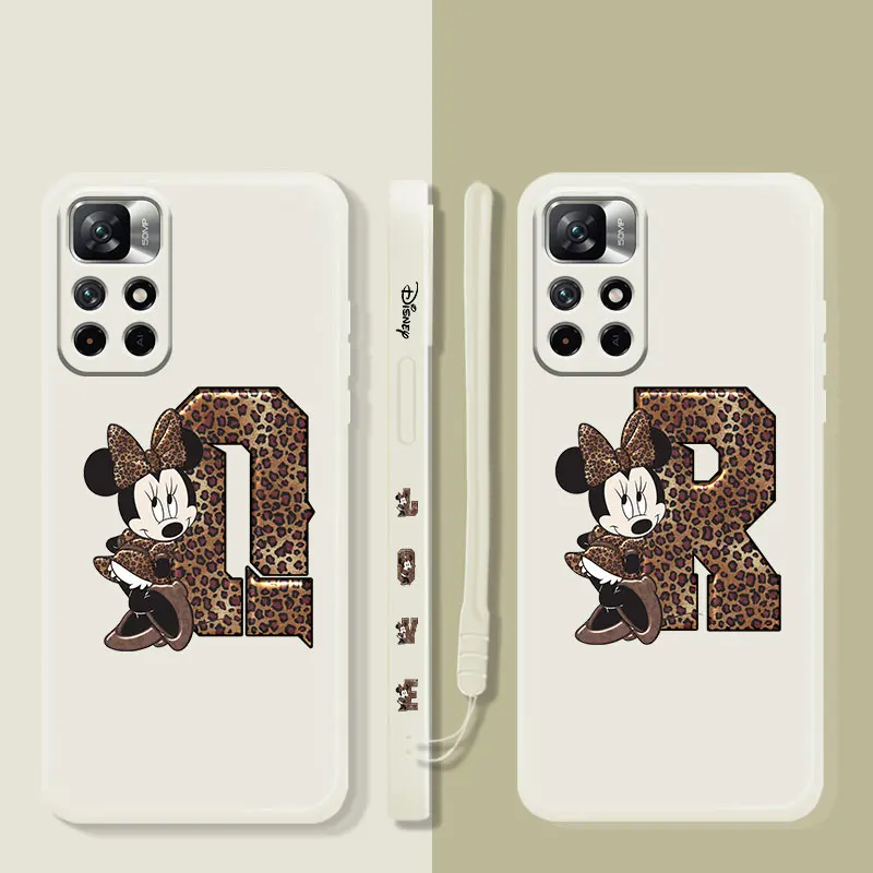

Minnie Mouse Leopard Letter Q R Candy Silicone Case For Redmi Note 11 10 9 7 10T 9T 9S Pro 10 10C 9 9C 9A K40 Liquid Shell
