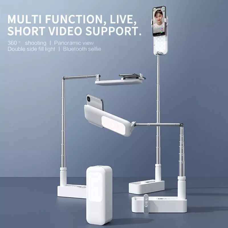 

Portable Holder Stand With Wireless Dimmable LED Selfie Fill Light Lamp For Live Video Fill Light Retractable Stand