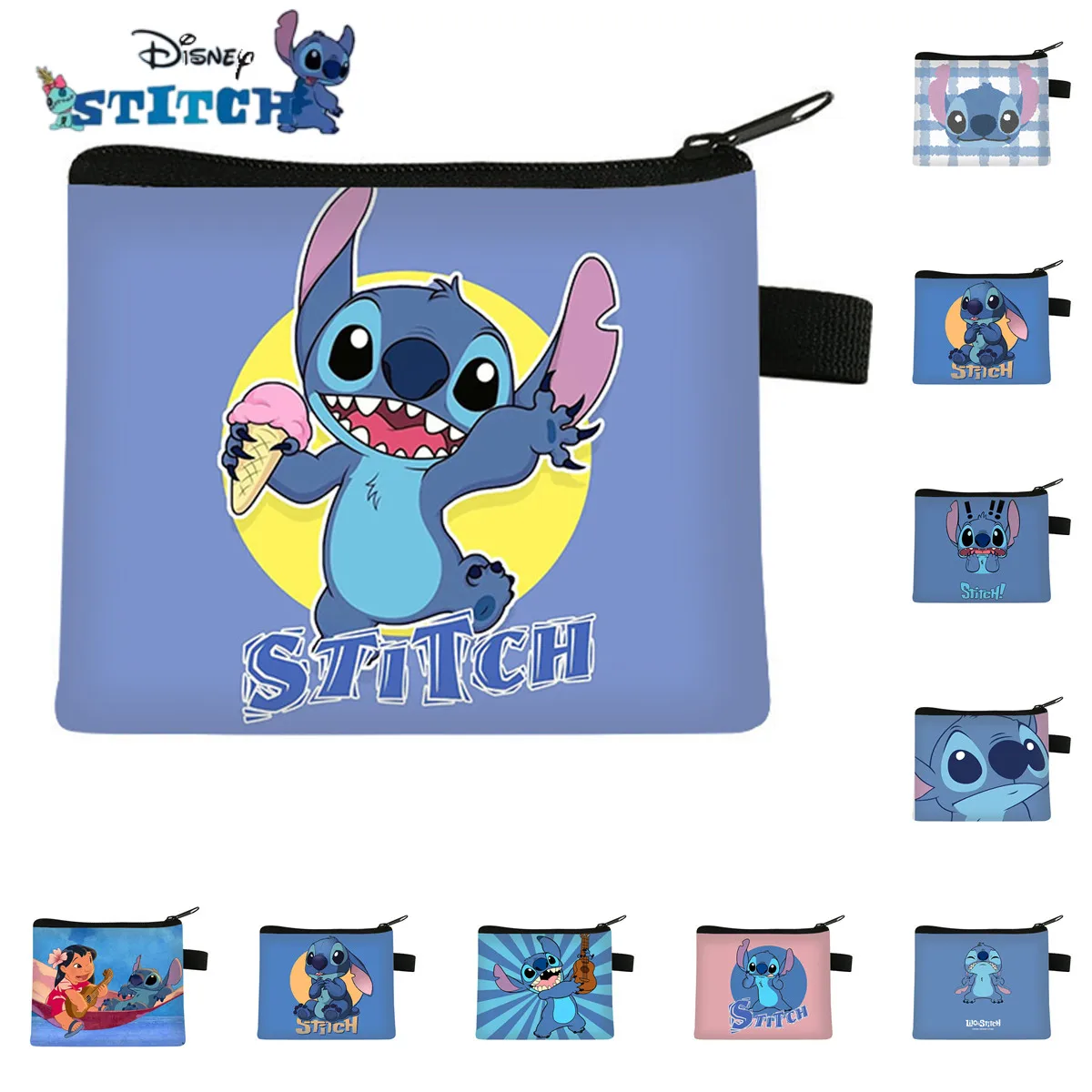 

Disney Stitch Bag Anime Figures Stitch Kids Bags Cartoon Coin Purse Toys Kawaii Storage Bags Boys Girls Wallet Christmars Gift