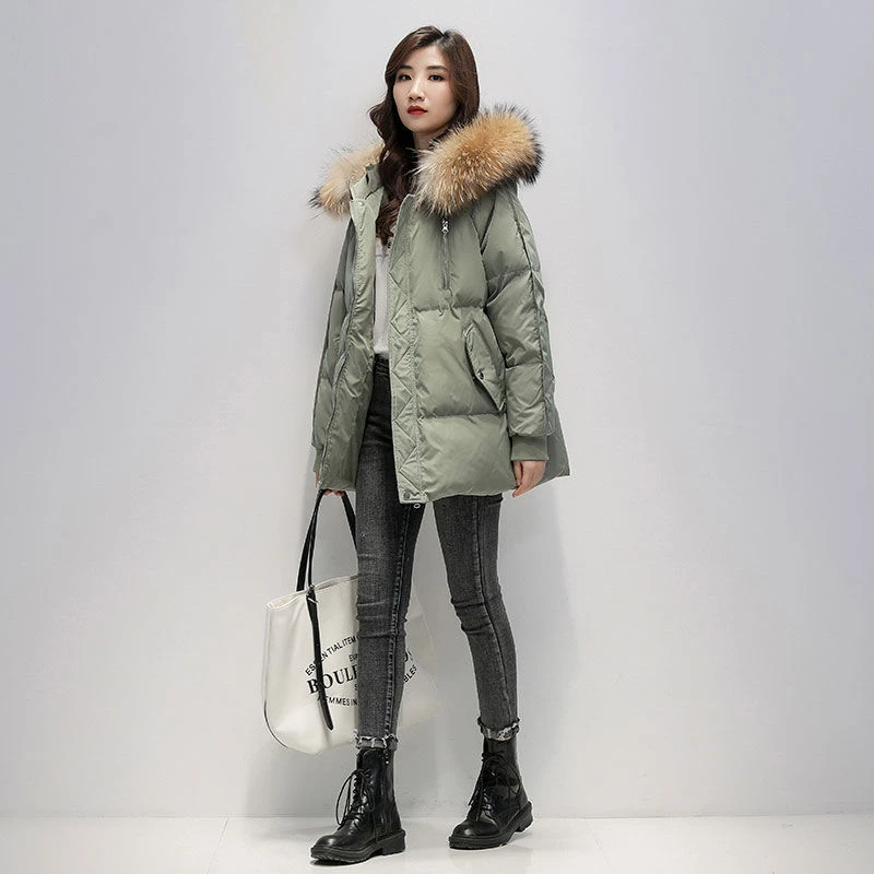 Winter Warm Down Padded Coat Women 2022 New Korean Version Loose Mid-Length Zipper Jacket Female With Hood Thick Winter Outwear