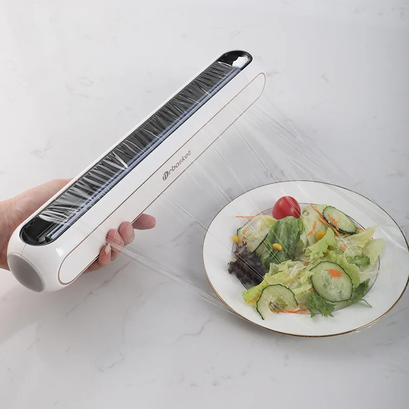 

Adsorbable Suction Cup Cling Film Cutter Wall Paste Household Tin Foil Divider Convenient Hygienic Slide Knife Kitchen Tool