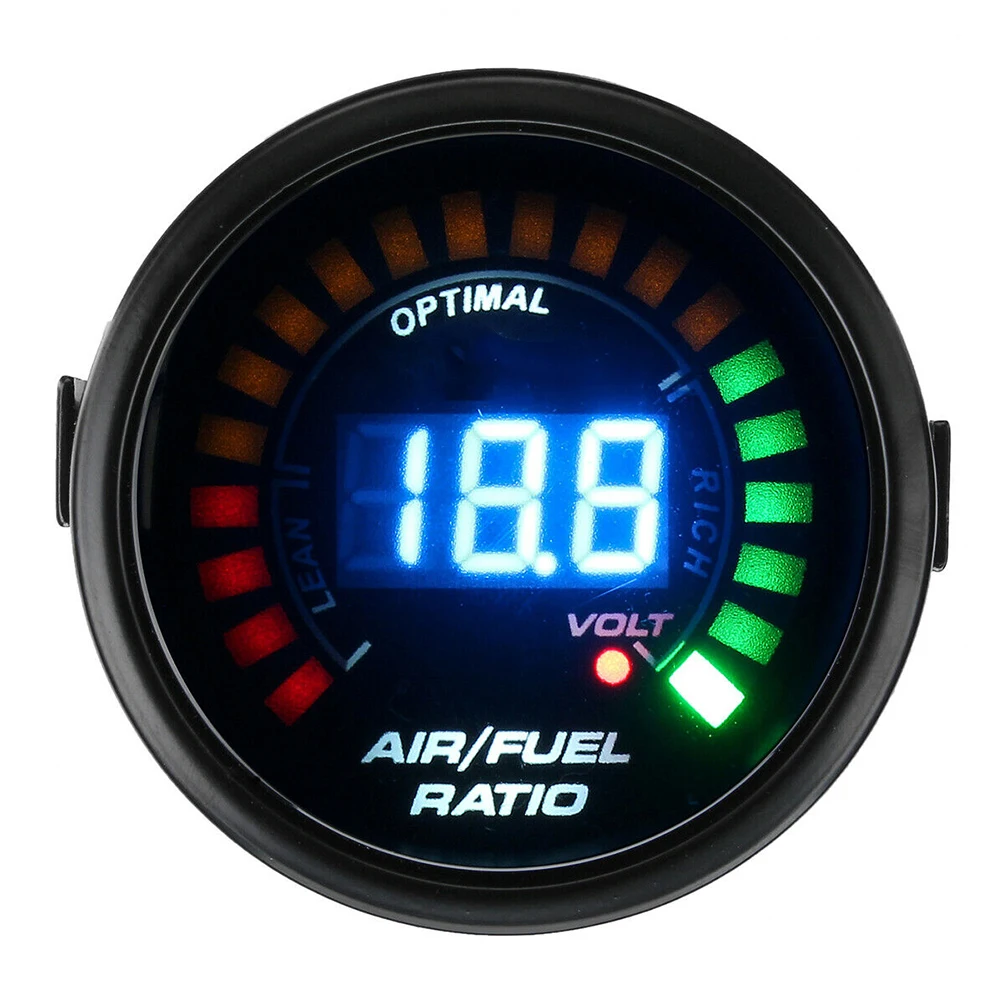

20LED 12V Digital Analog Indicator Meter Blue Light Universal Auto AFR Car Instrument Racing Monitor Air Fuel Ratio Gauge