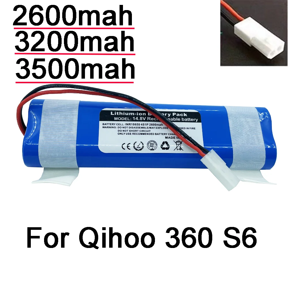 

Аккумулятор 14,4 В/14,8 в 2600 мАч/3200 мАч для Qihoo 360 S6, аксессуары для роботов, запасные батареи