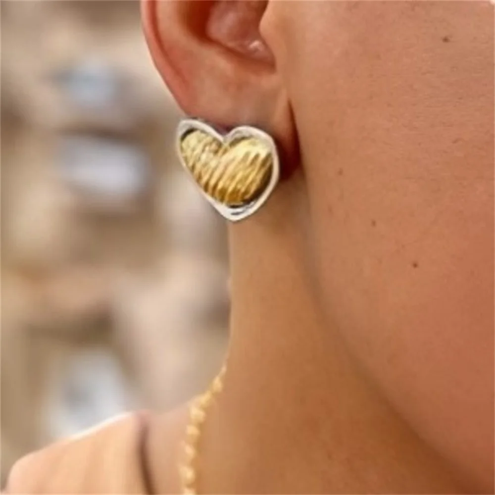 Yori винтажные серьги из нержавеющей стали с двойным сердцем для женщин