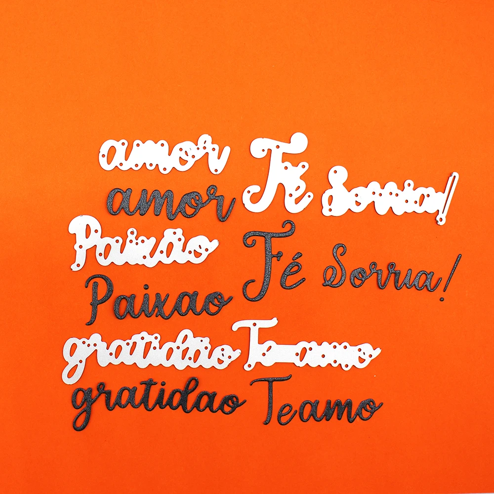 

6 Pieces Wishing Words Love You Metal Cutting Die Clip DIY Scrapbook Embossed Paper Cards Kids Birthday Gift Craft Decoration