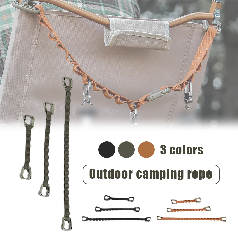 

Outdoor Camping Hanging Rope w/D Buckles Multi-use Lanyard Hanger Campsite Garden Supplies Storage Strap Clothesline Tent Tools