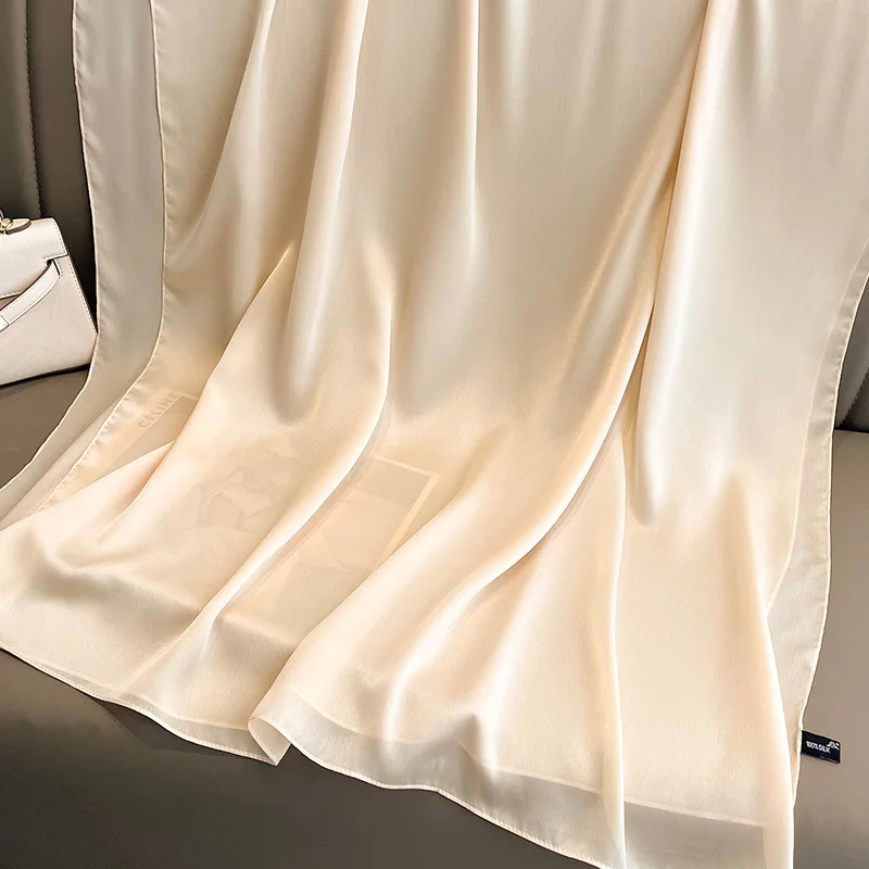

2023 Luxury Brand Women Fashion Scarf Solid Silk Feeling Shawl Oversized Scarves Beach Wrap Lady Pashmina Foulard Hijab 180*90cm