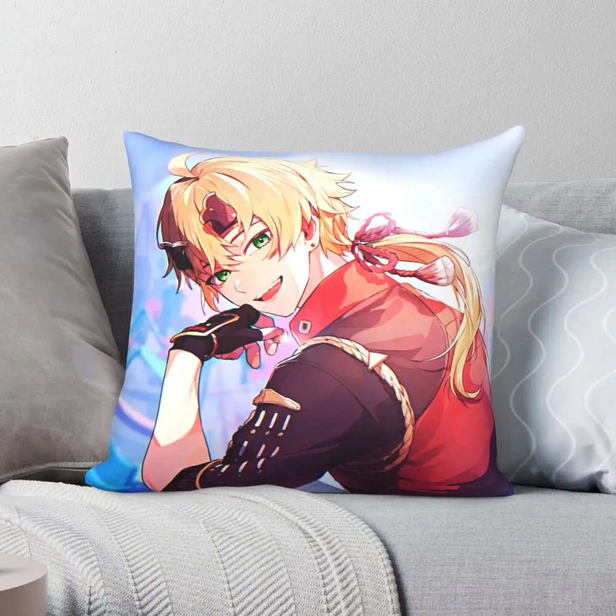 

Genshin Impact 39 Square Pillowcase Polyester Linen Velvet Pattern Zip Decor Room Cushion Cover Wholesale 45x45