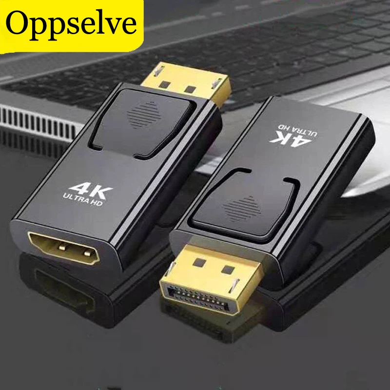 

4K Mini Male to Female DP to HDMI-compatible Adapter Audio Cable 1080P Converter For PC TV Box Laptop Computer Display Projector