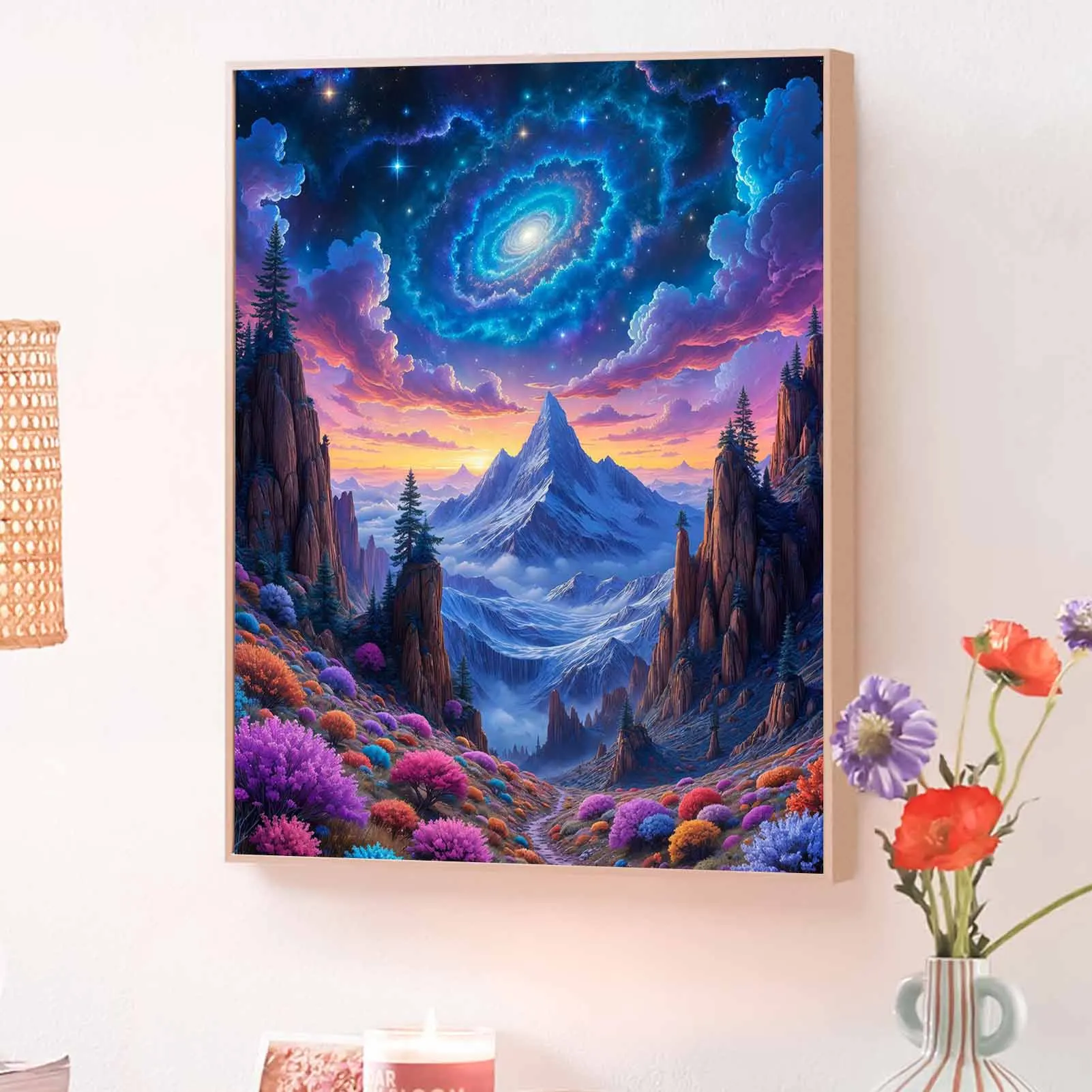 Фото Краска по номерам - 40x50 см, наборы для рисования Valley для начинающих на цветном холсте, легкое искусство своими руками для домашнего декора в подарок (без рамки) №3