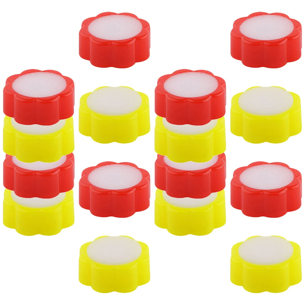 

16 Pcs Sponge Cylinder Hand Wet Device Finger Moisten Cashier Must Have Supply Wetter Tool Flower Shaped Moistener Grip Paper