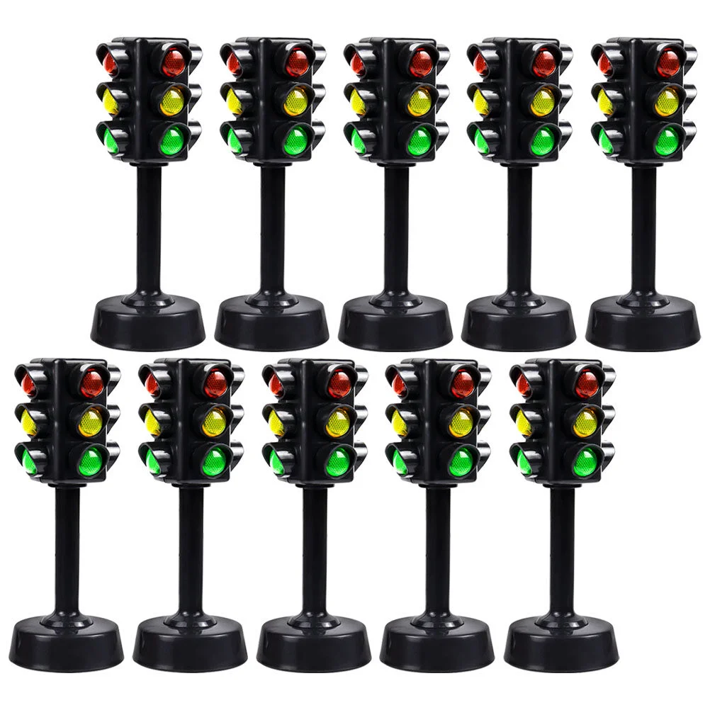 

10 Pcs Train Signal Lamp Mini Light Kids Toys Decorate Model Early Educational Abs Child Miniture Decoration