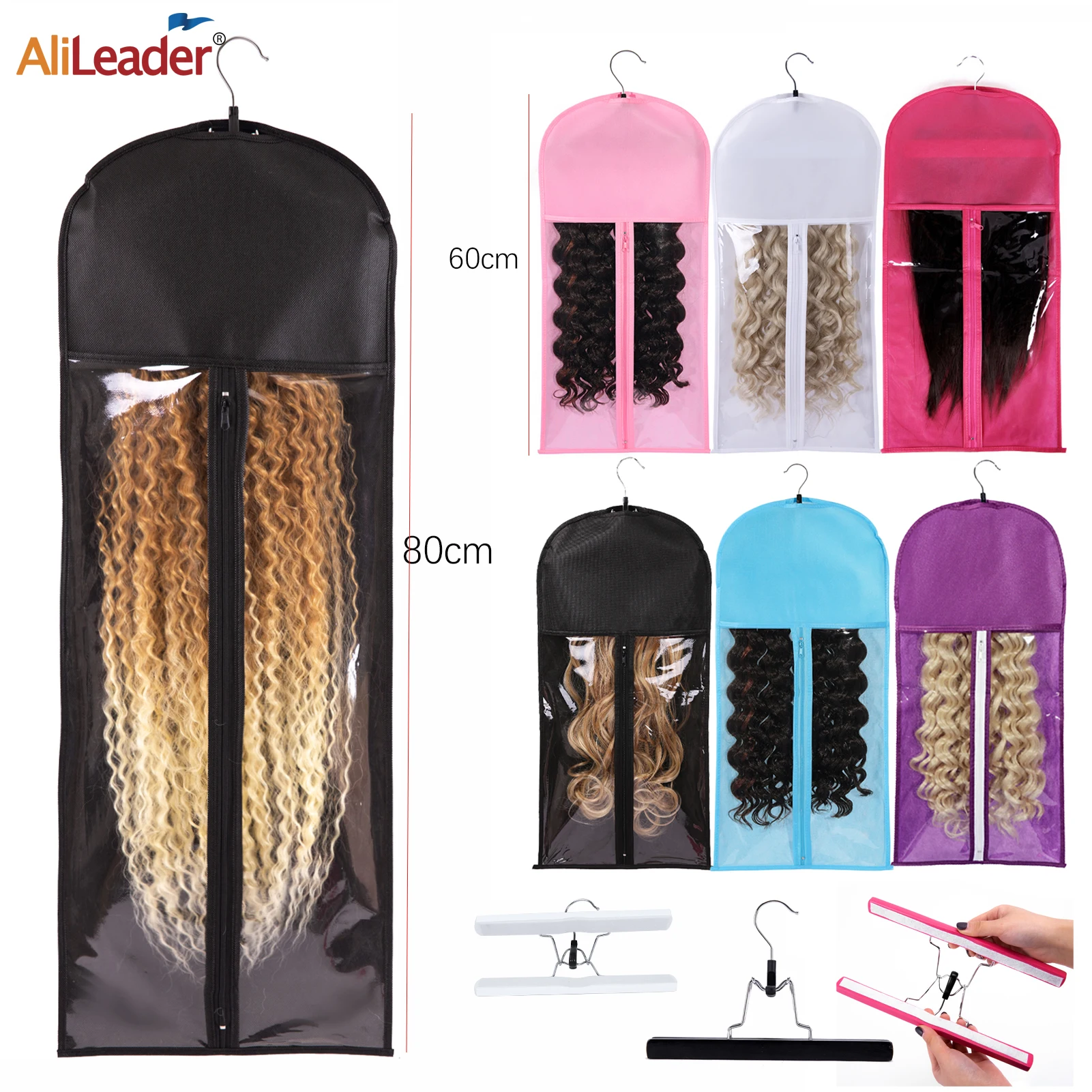 

Best Wig Storage Bag With Hanger Portable Hair Extension Packaging Bag Dust Proof Collapsible Wig Holder Storage Bag For Hair