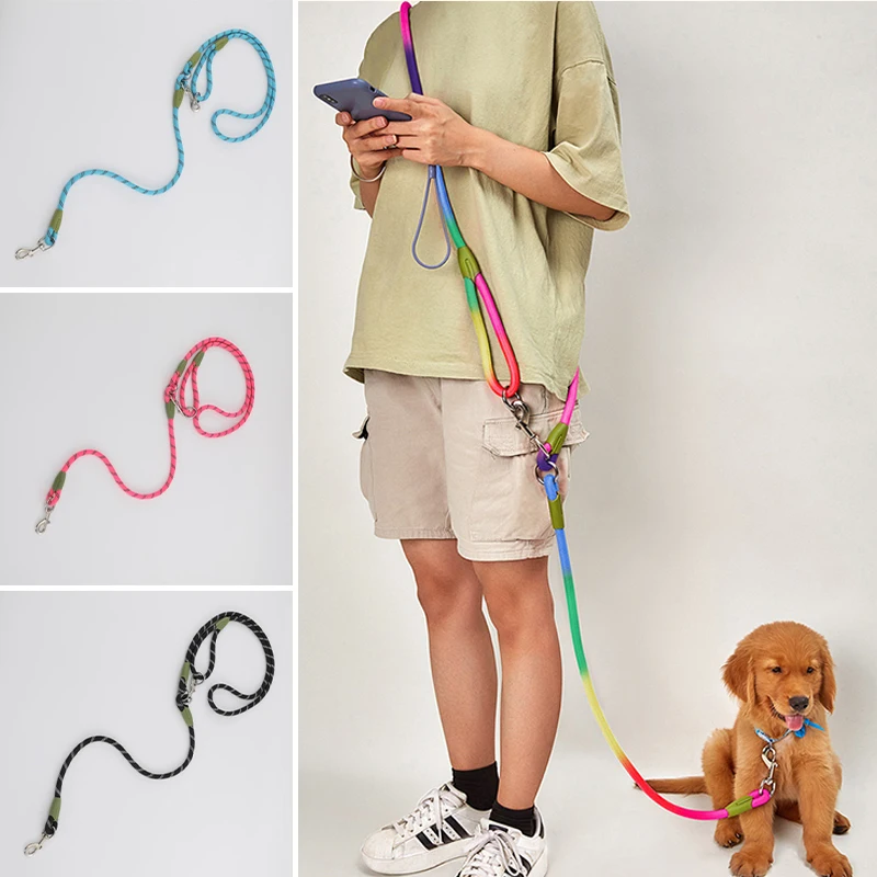 

Multi-Function Dog Leash Durable Chain Rope Nylon Material Pet Supplies for Large and Medium Dogs YN17