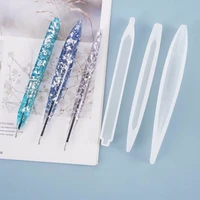 diy transparent ballpoint pen handmade silicone mold dried flower decor epoxy resin mould penholder casting mold stundent gifts