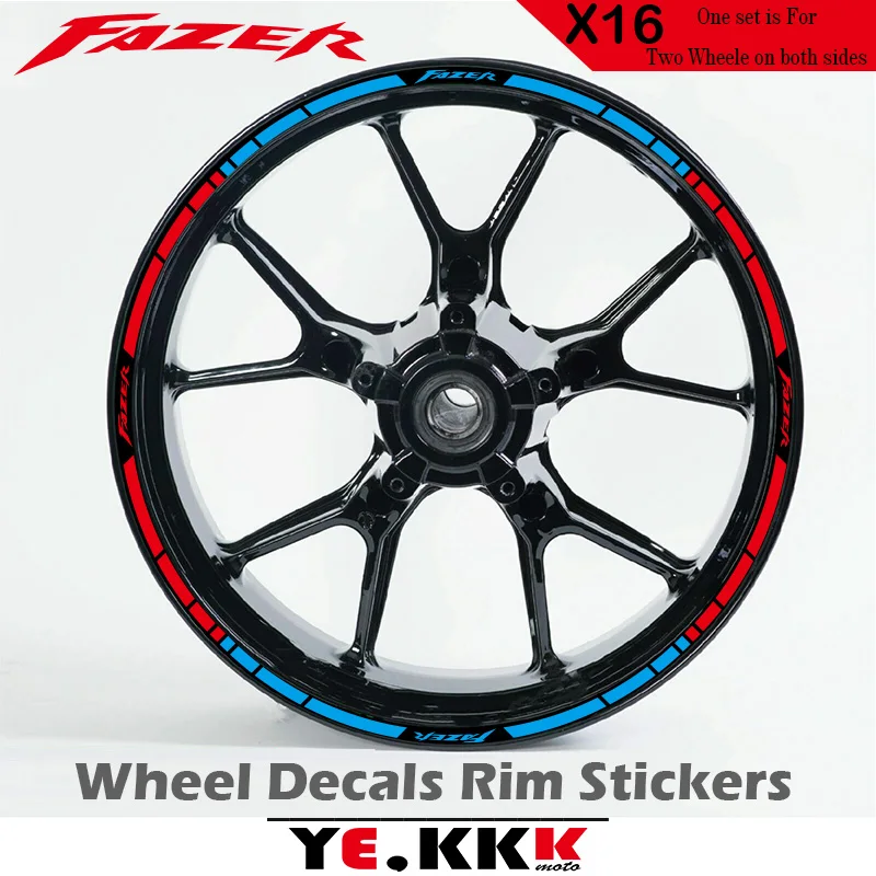 For YAMAHA FAZER Motorcycle Wheel Hub FAZER Logo Decal Modification Full Set of 17 Inch Rim High-quality Sticker Decal