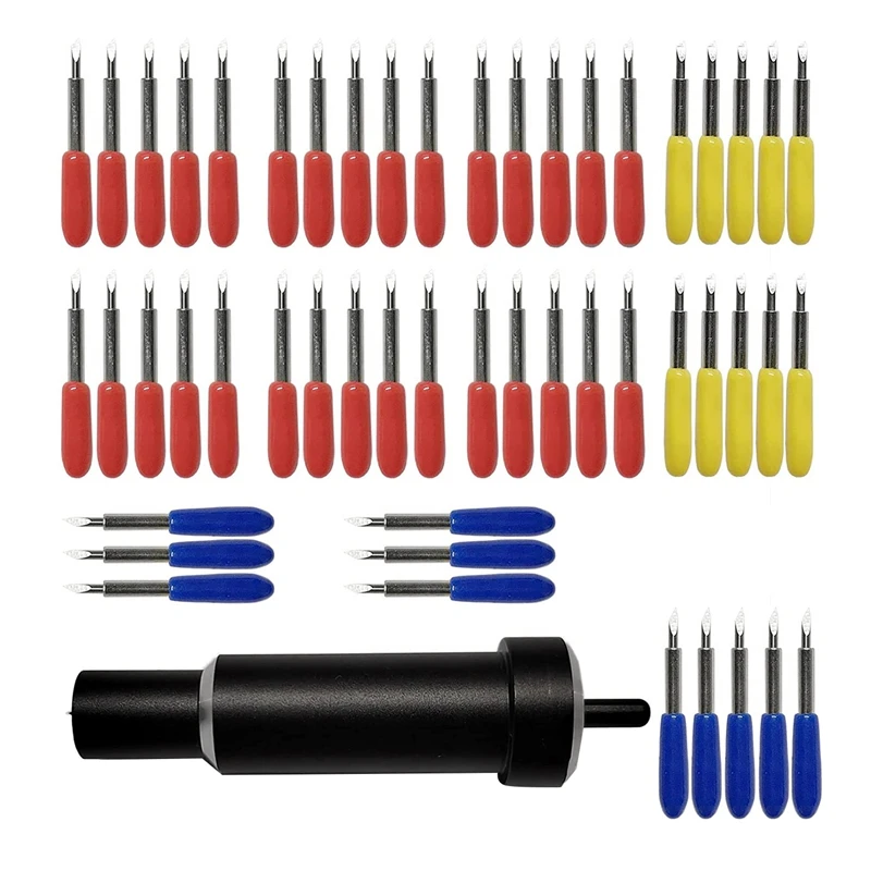 

50 шт. тонкие лезвия, лезвия глубокой резки с корпусом для изготовителя Cricut/Explore Air 2/выражение