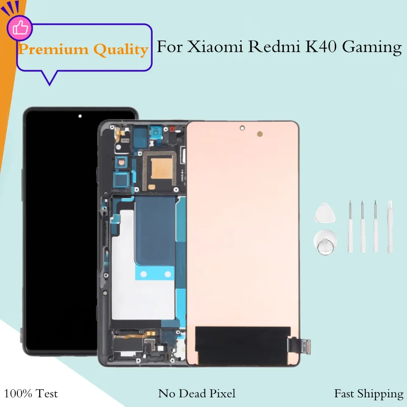 

Original Super AMOLED Screen For Xiaomi K40 Gaming LCD Display Touch Digitizer Assembly Replacement