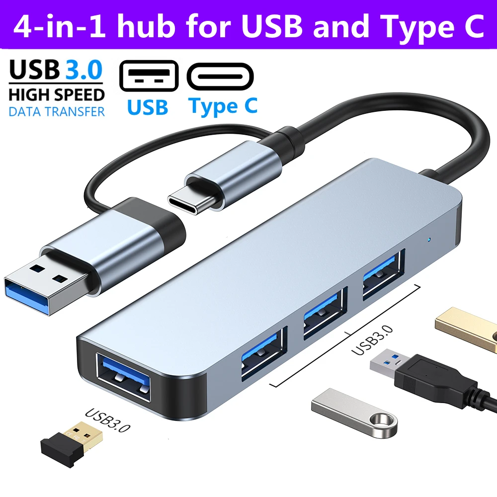 

YelWong USB C Hub USB 3.0 Type C Splitter Type C Dock Multiport Adapter USB Expander for MacBook iPad Xiaomi Phone Tablet