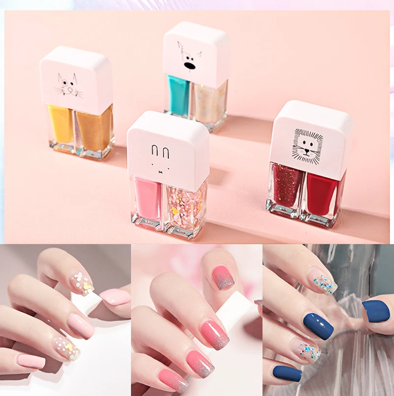 

Wholesale 2-In-1 Gel Liner Nail Polish Lasting Quick-Drying Non-Toxic Matte Clear Gelish Nail Polish Kids Nail Polish Set Gels