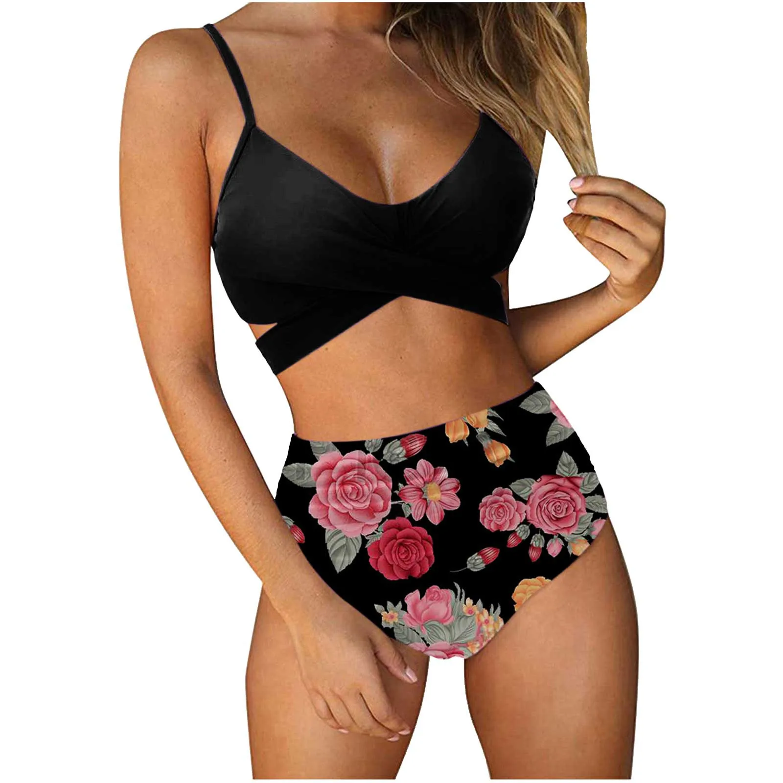 

Women's Swimsuit 2022 High Waist Bikini Summer Woman Two Piece Sets for Women Camis Split Swimwear Bikini Set Free Shipping