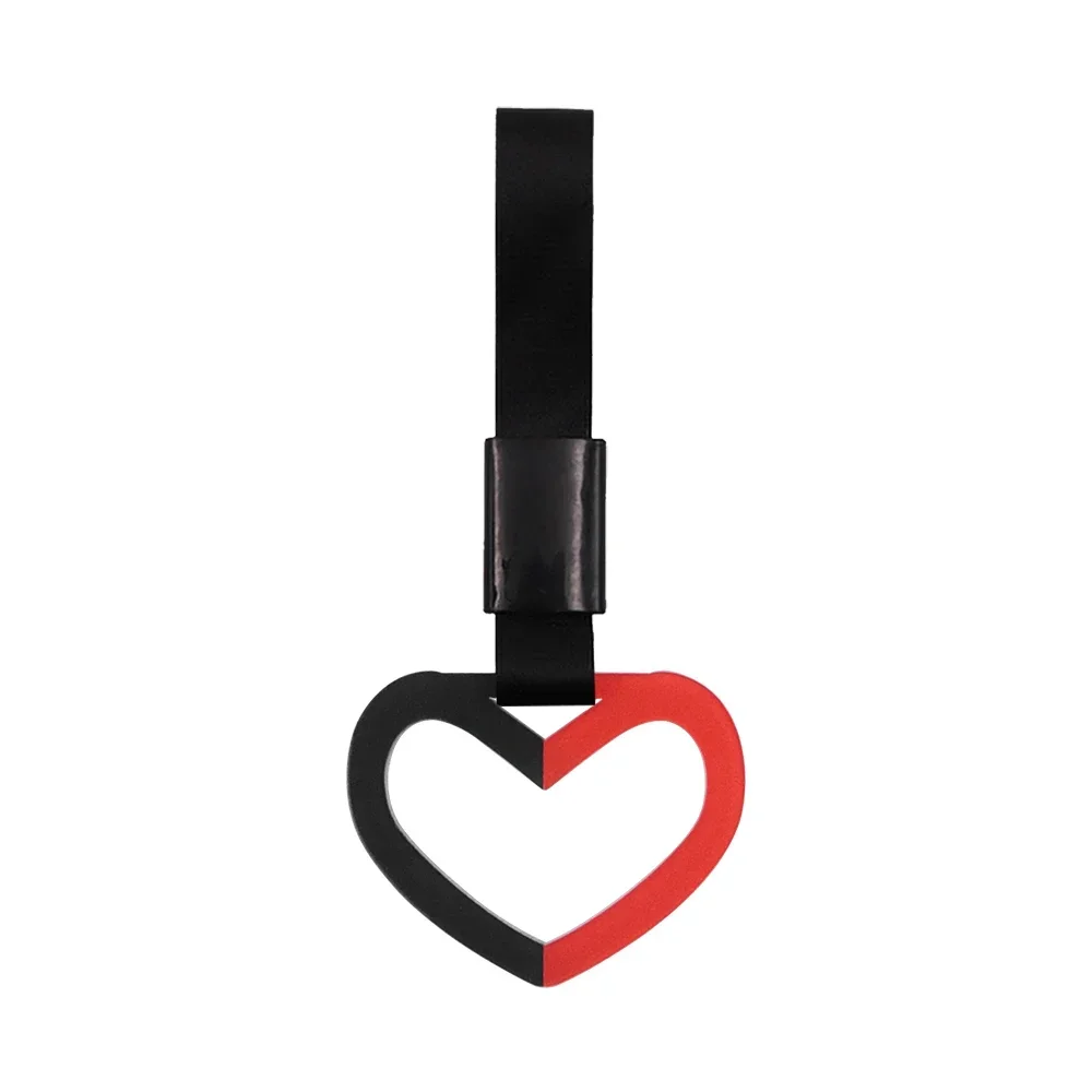 Универсальный JDM двойной цвет в форме сердца Tsurikawa кольцо черный нейлоновый