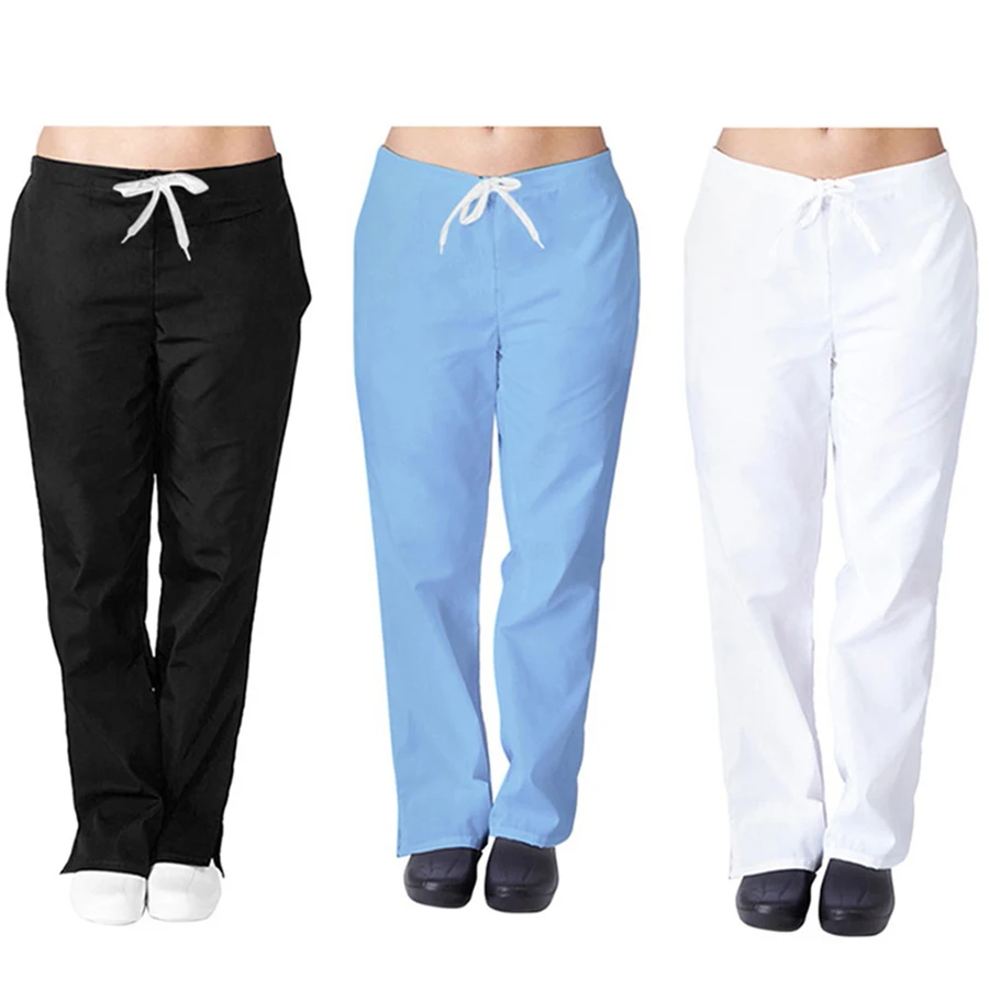 

Quality Plus Size Nurse Uniform Scrubs Pants Flare Leg Pant with Pocket Ladies Loose Work Clothes Solid Women Clinic Uniforms