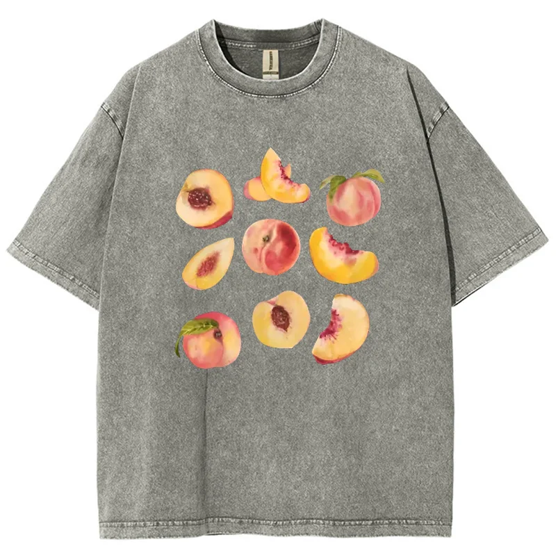 Однотонная футболка в стиле ретро модная простая свободная из денима розового