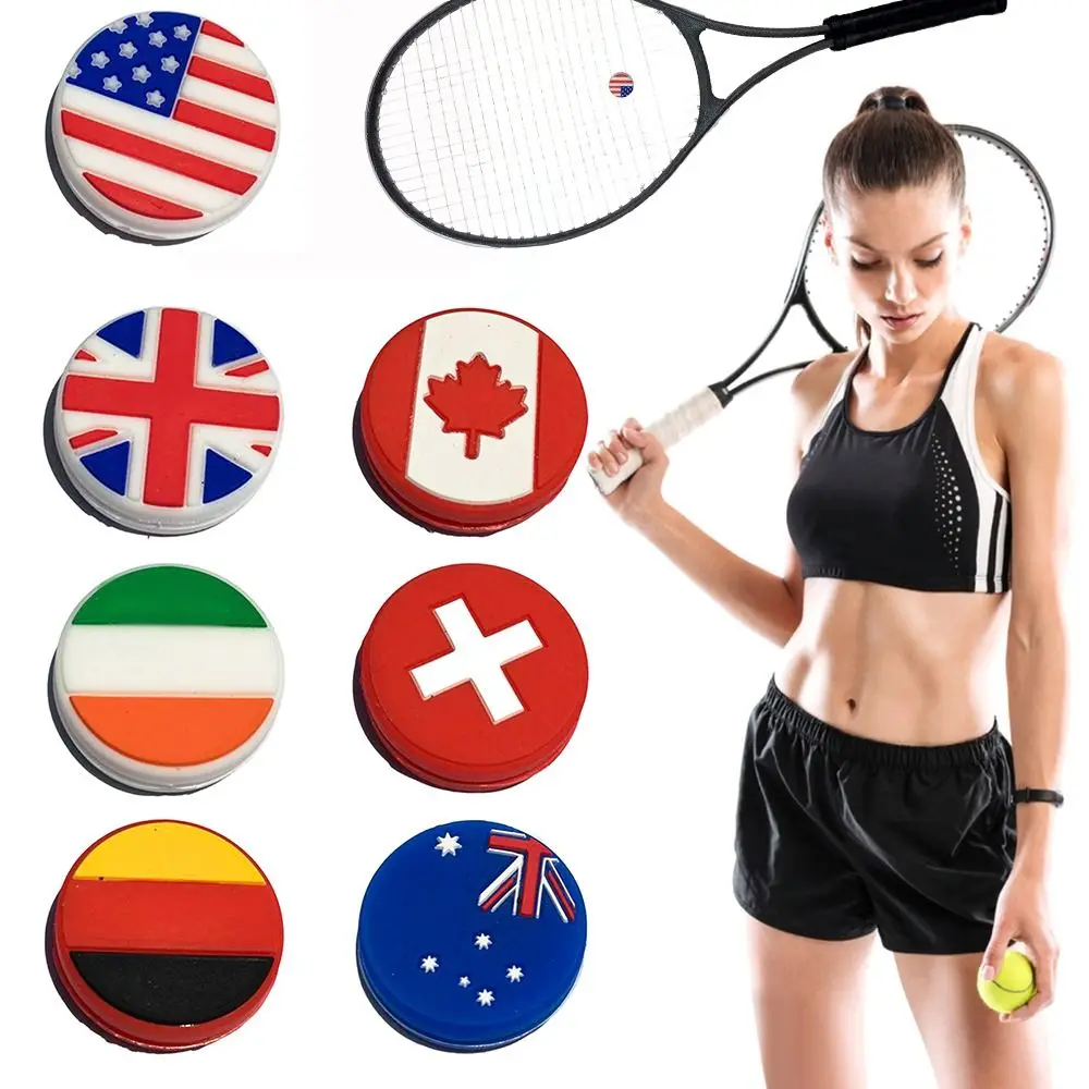 

Sport Supplies Reduce Vibration National Flag Pattern Silicone Damper Racquet Shock Absorber Tennis Racket Shockproof