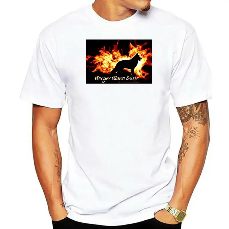 

Damen T-Shirt BERGER BLANC SUISSE FEUER UND FLAMME by Siviwonder Hundemotiv