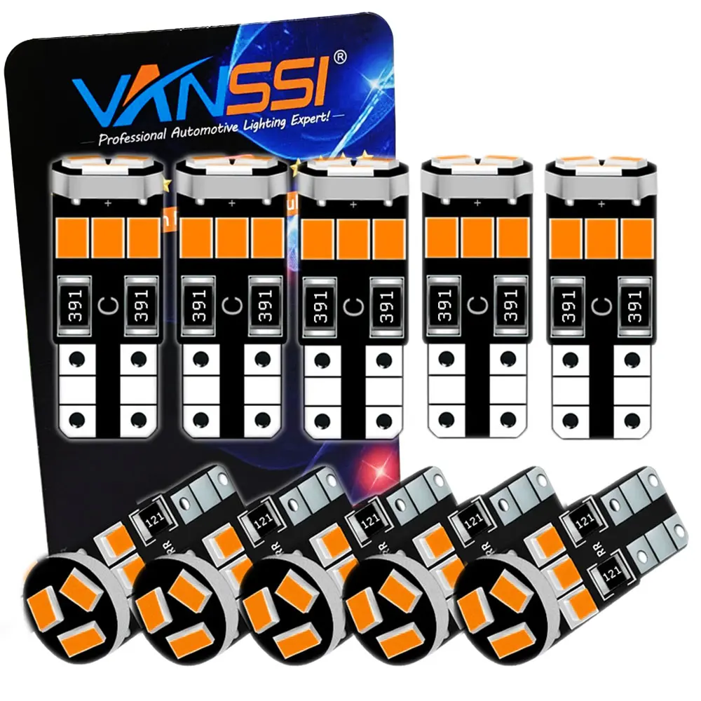 VANSSI 10 шт. W5W T10 194 Светодиодные лампы 168 175 2825 Автомобильный интерьер купольная
