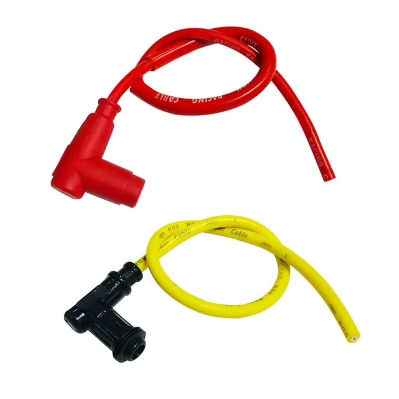 

49.5cm Motorcycle Ignition Line Spark Plug Iridium Power Cable Wires Cover Wearproof Silicone Ignition Line