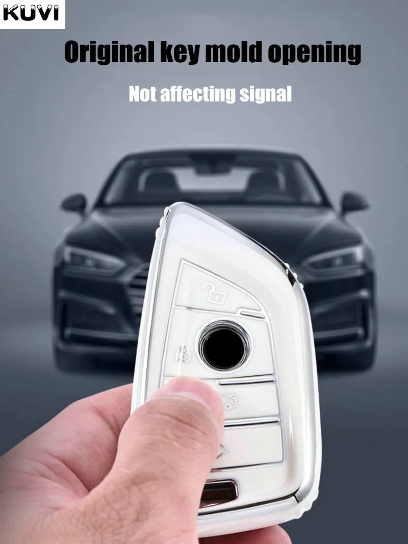KUVI Новый ТПУ чехол для автомобильного ключа оболочка брелок BMW X3 X5 X6 F30 F34 E60 E90 F10 E34