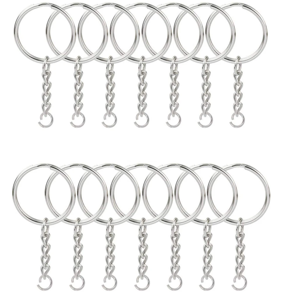 

10/20pcs silver plated metal blank keychain keychain amulet opening ring keychain connecting ring DIY keychain accessories for m