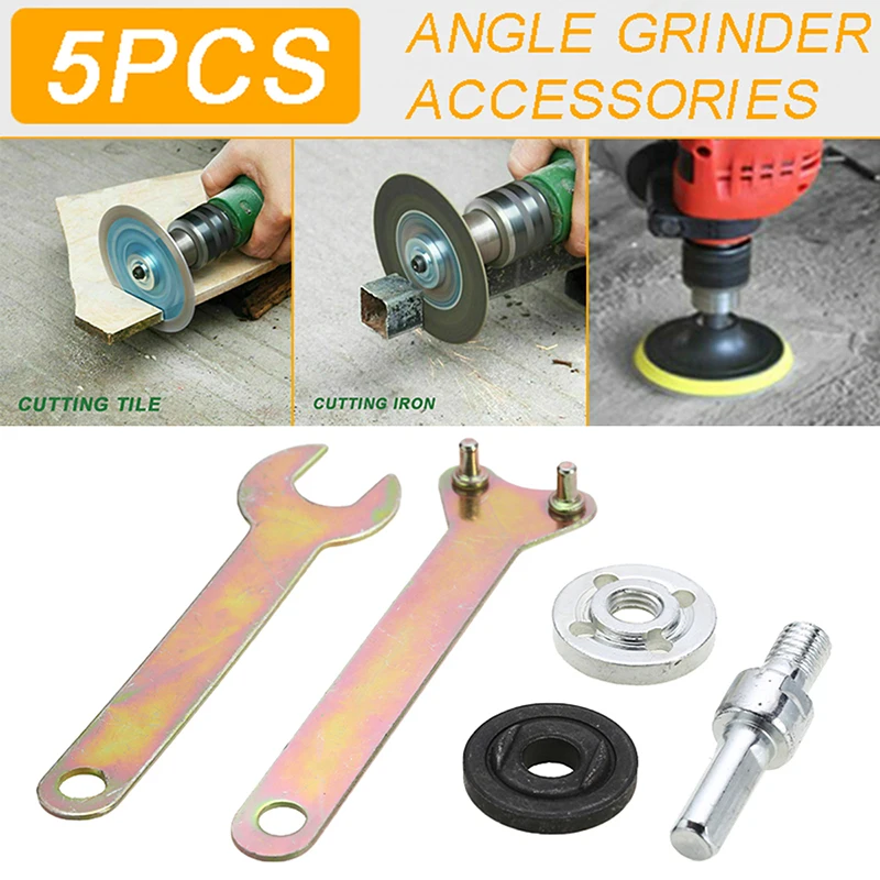Inner Outer Nut Spanner Adapter Tools Kit For Angle Grinder Replacement Accessories Angle Die Grinder Disc Holder Wrench
