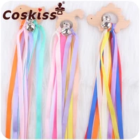 coskiss new montessori rainbow beech wooden cute animal ribbon ring waldorf toys sensory baby teether newborn toy gift