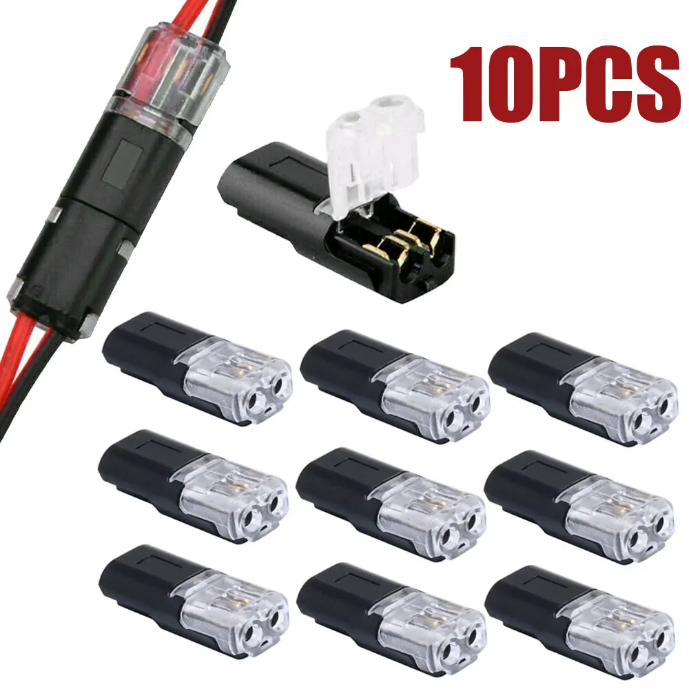 

10pcs 2pin Pluggable Wire Connector Quick Splice Electrical Cable Crimp Terminals for Wires Wiring 22-20AWG LED Car Connectors
