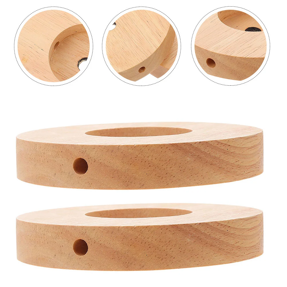 

3Pcs Round Light Base Round Light Base Wood Base for Lamp Round Light Stand